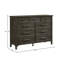 Commode 9 tiroirs Andrey, gris anthracite brossé