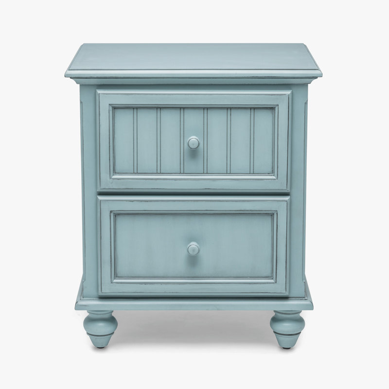 Table de chevet en bois massif et manufacturé H 28 po Kolya, Bleu