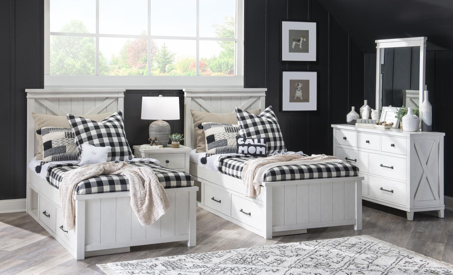 COMPLETE PANEL BED 33, Twin, White