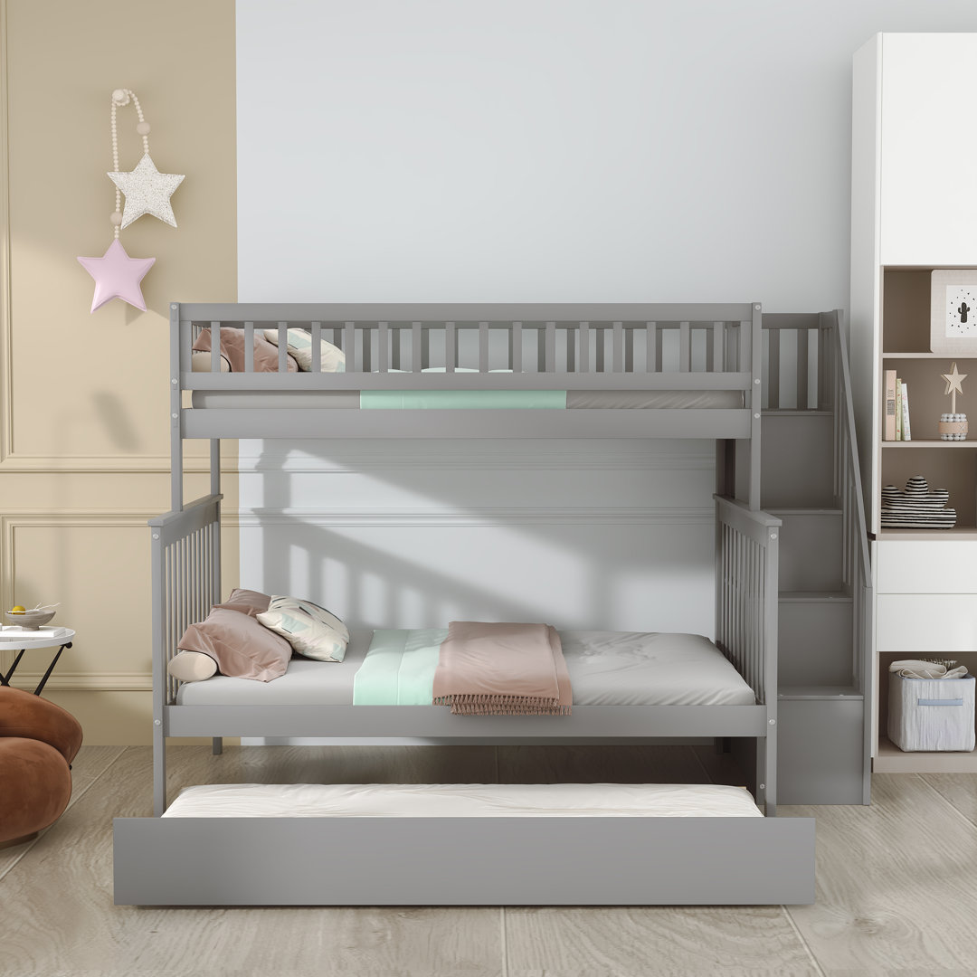 Gurchetan Kids Twin Over Twin Bunk Bed with Trundle Harriet Bee Bed Frame