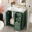Armoire de meuble-lavabo avec cadre en bois massif 30 po avec lavabo en céramique, portes à fermeture douce-116858976
