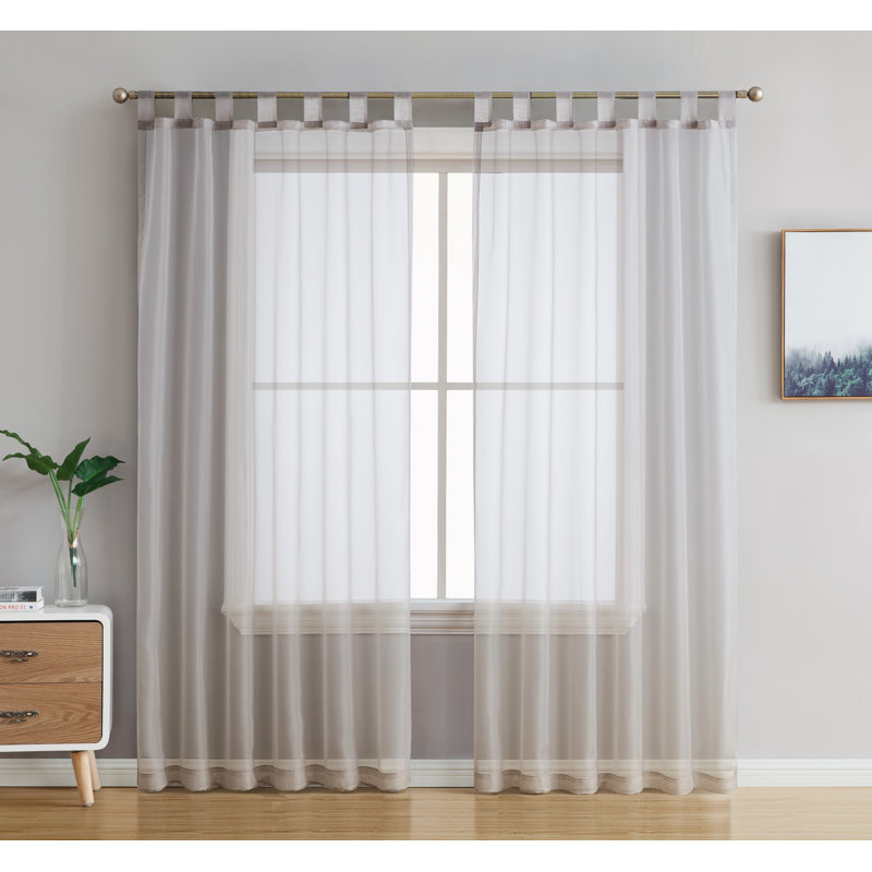 Speers Sheer Curtain Pair, 54" W x 84" L, Silver Gray