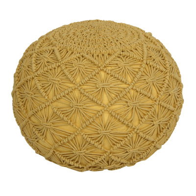 Cleek 50 cm W Cotton Round Ottoman