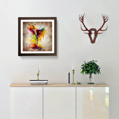 Cocktail Abstract Art No.2 - Single Picture Frame Print on Wood