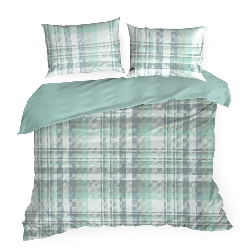 Cotton Plaid Duvet Cover Set with Pillowcases