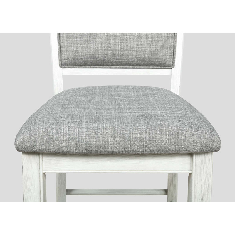 Tabouret de bar 2 pièces Farmhouse Style, Blanc, Blanc