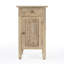  Wester 14 po W Table d'appoint rectangulaire 1 porte en bois massif sculpté à la main 1 porte, brun clair-799166435