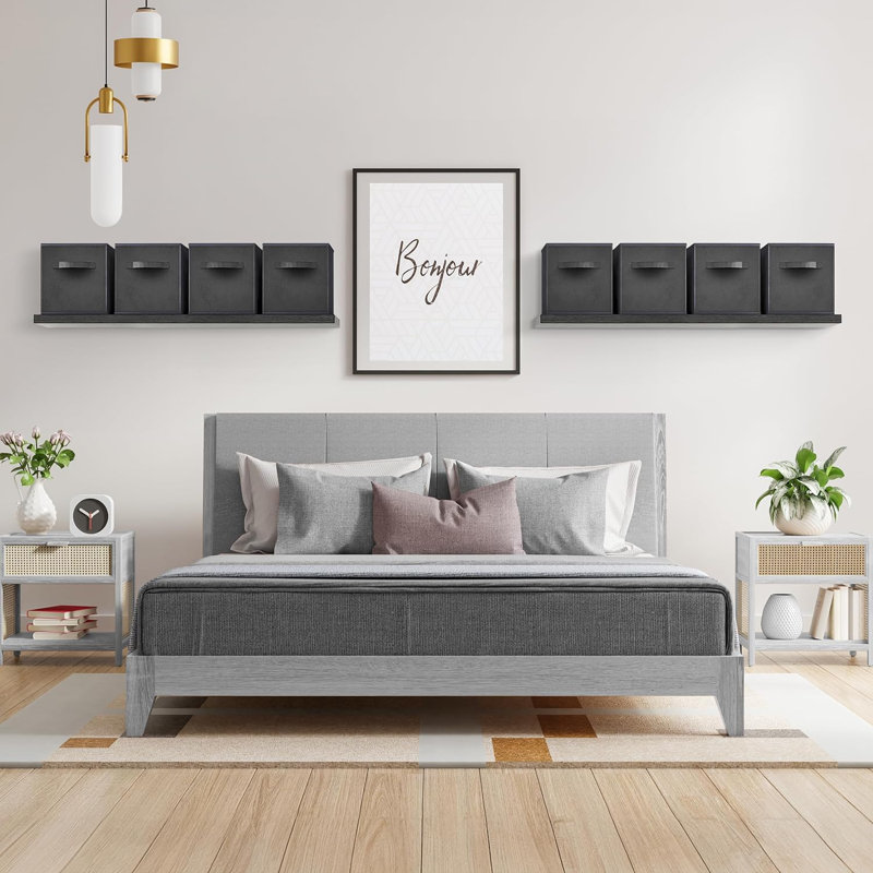 Ensemble de cubes de rangement en tissu, Noir, 8