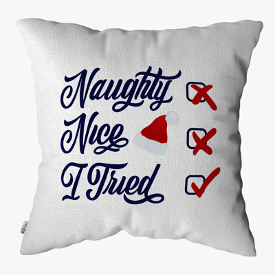 I Tried Christmas Linen Square Scatter Cushion Cover