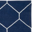 Tapis géométrique en laine / coton tissé à la main Rodgers - blanc / bleu-754581645
