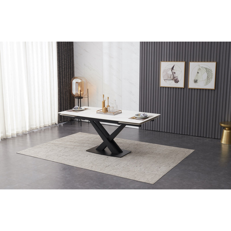 Abbie-J Ceramic Extending Dining Table, White