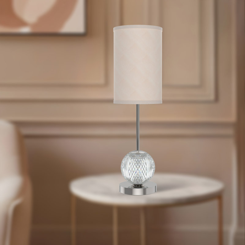 Marni Table Lamp, Polished Nickel/Clear