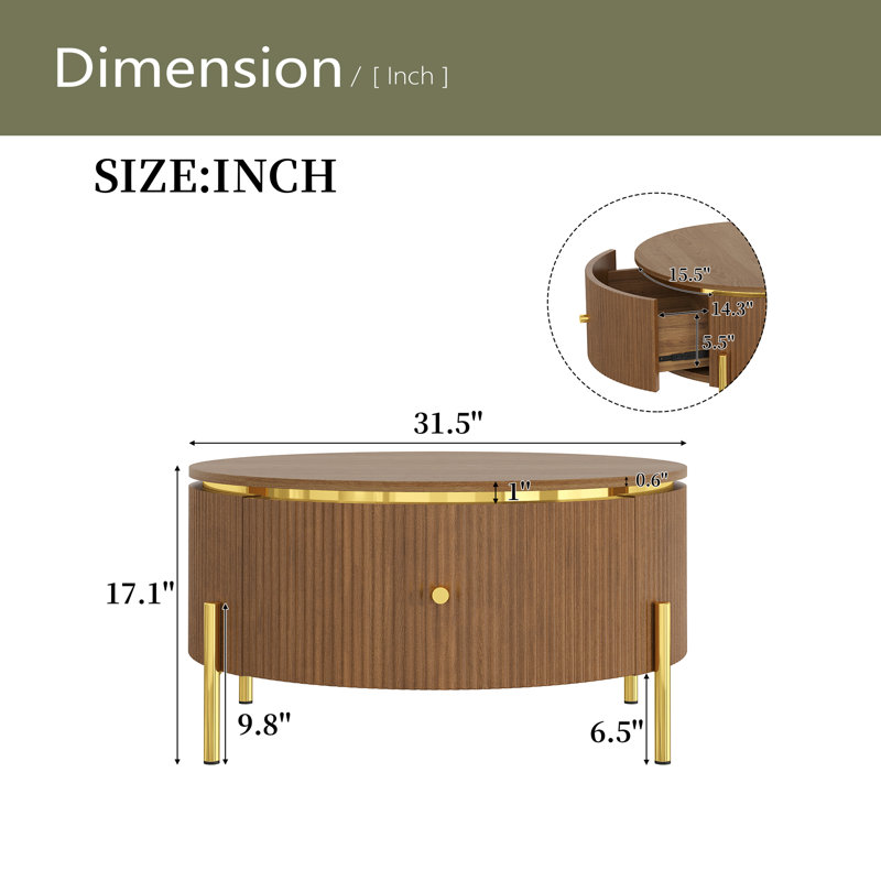 Table basse moderne avec 2 grands tiroirs de rangement Modern