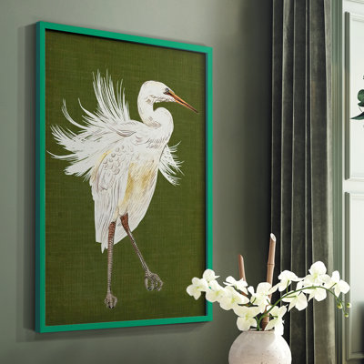 Heron Plumage I, reproduction encadrée - bois massif