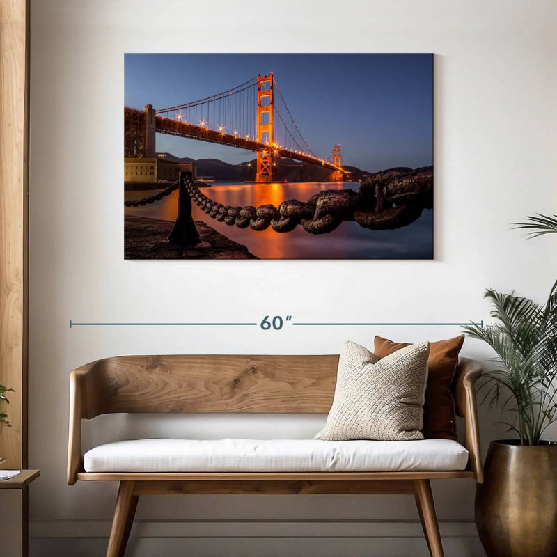 Lilie soirée au Golden Gate Bridge, H 30 po x l 45 po