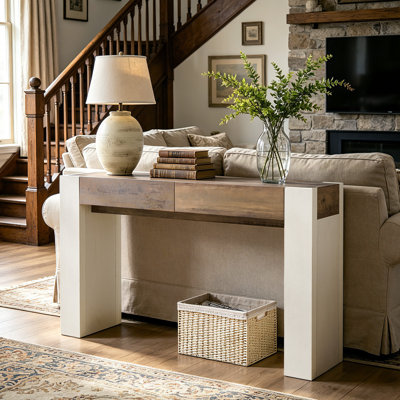 Console 63 pouces en bois Farmhouse