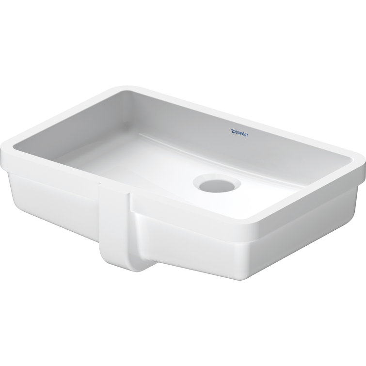 Vero Vanity Basin Ceramic Rectangular Undermount Bathroom Sink with Overflow