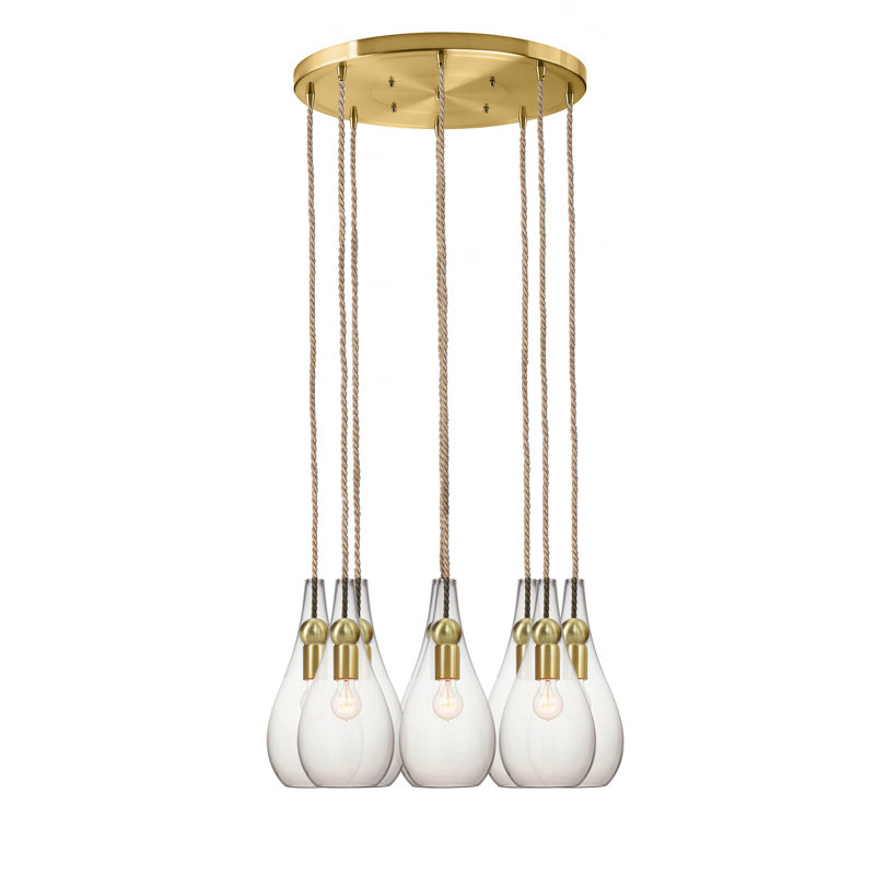 Earth 8 - Light Chandelier, Brass, 108" H x 18" W x 18" D