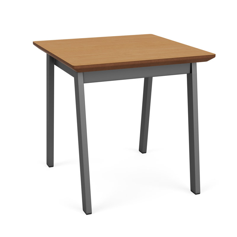 Newport Waiting Reception End Table Metal Frame 20x20" High Pressure Laminate Top, Charcoal, Harvest Medium HPL