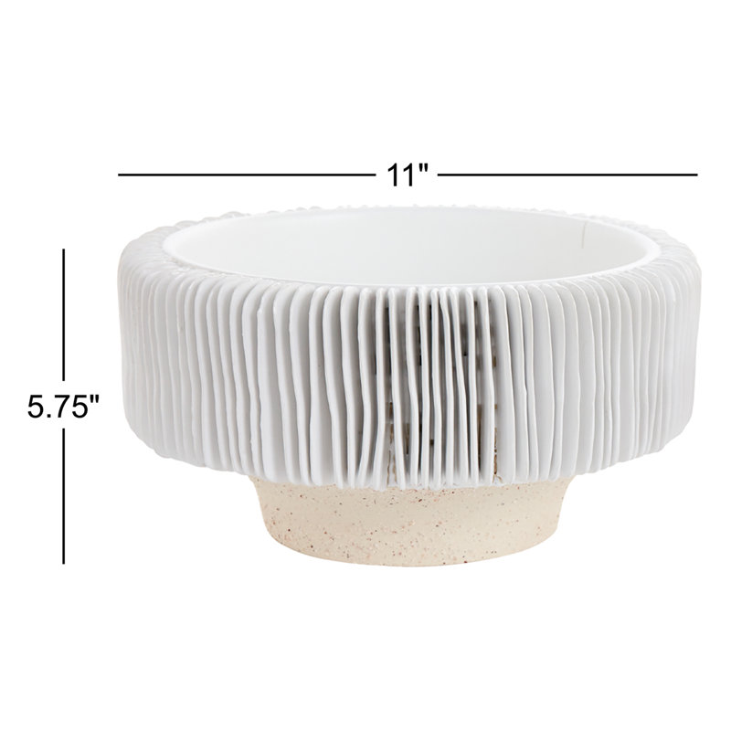 Vase de table en céramique Arielle, H 5,75 po x l 11 po x P 11 po