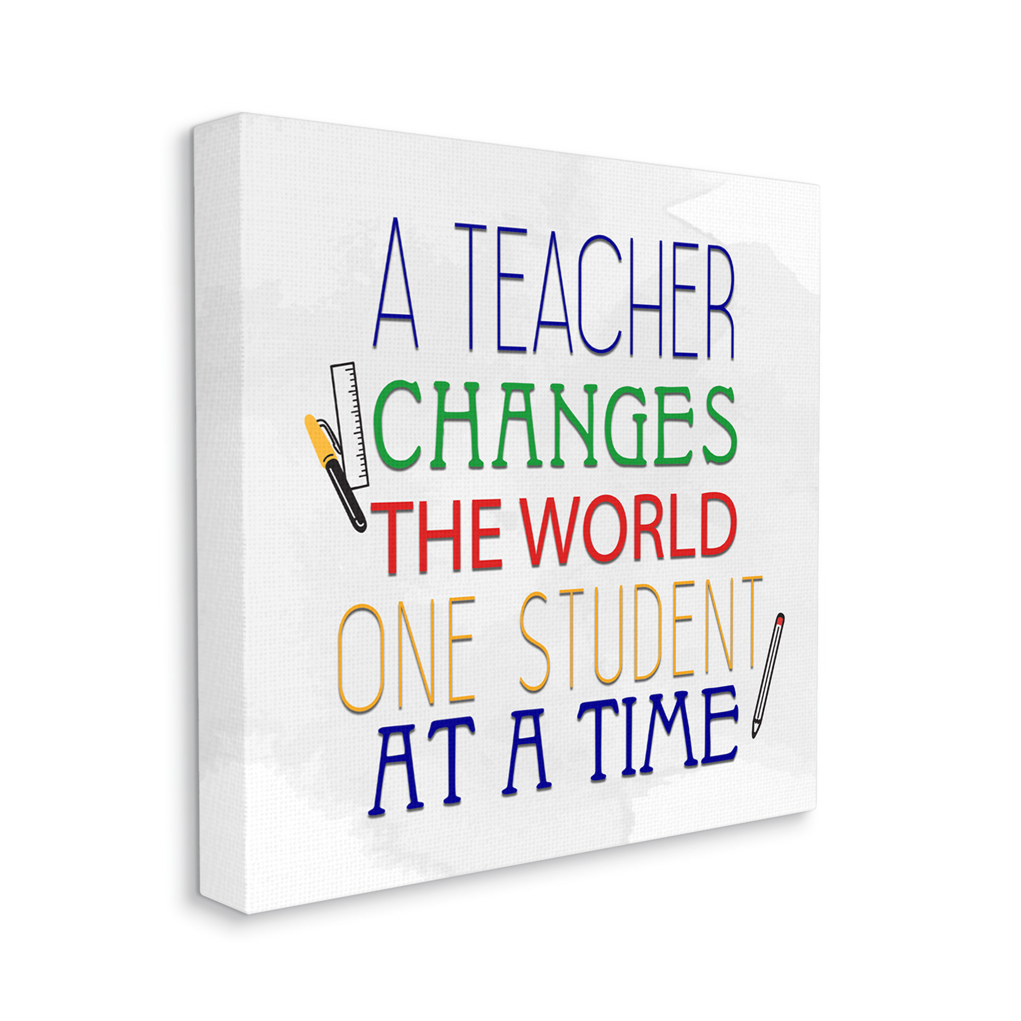 Stupell Industries Teacher Changes The World Phrase Framed by Kim Allen ...