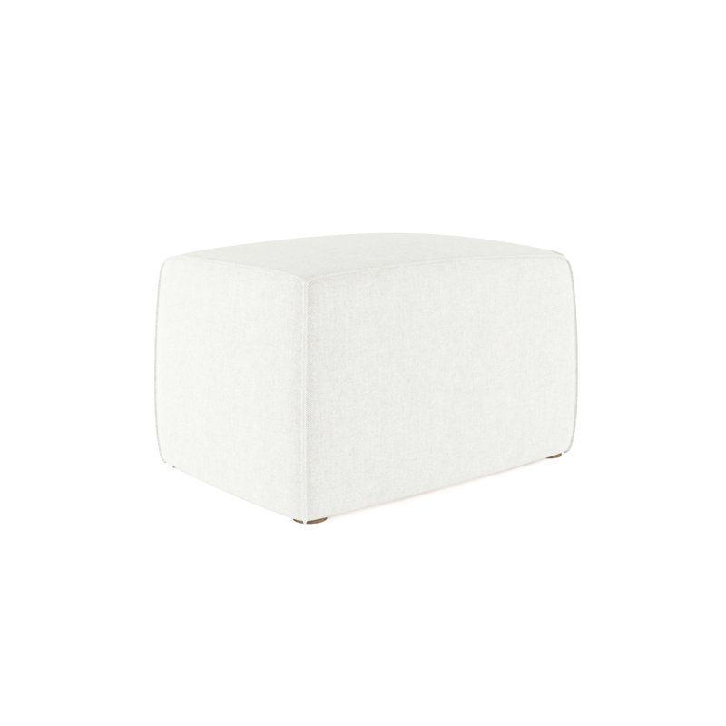 Varick Cube Ottoman, Plush Velvet Oyster, Weathered
