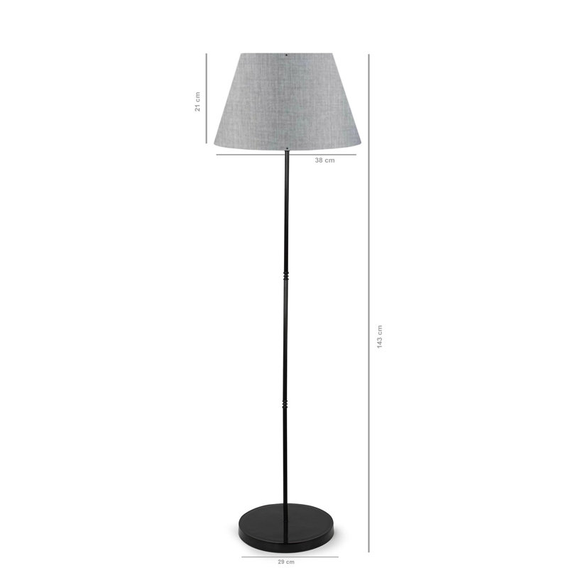 Lampe sur pied 56 po Jaems, gris