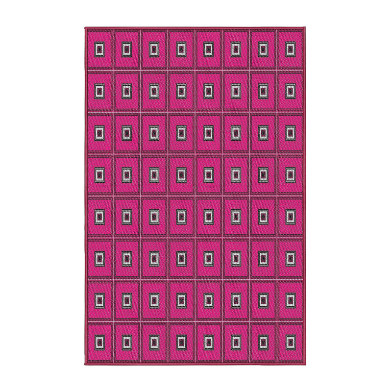 Tapis décoratif mauves à motifs, Rectangle 5 pi x 7 pi