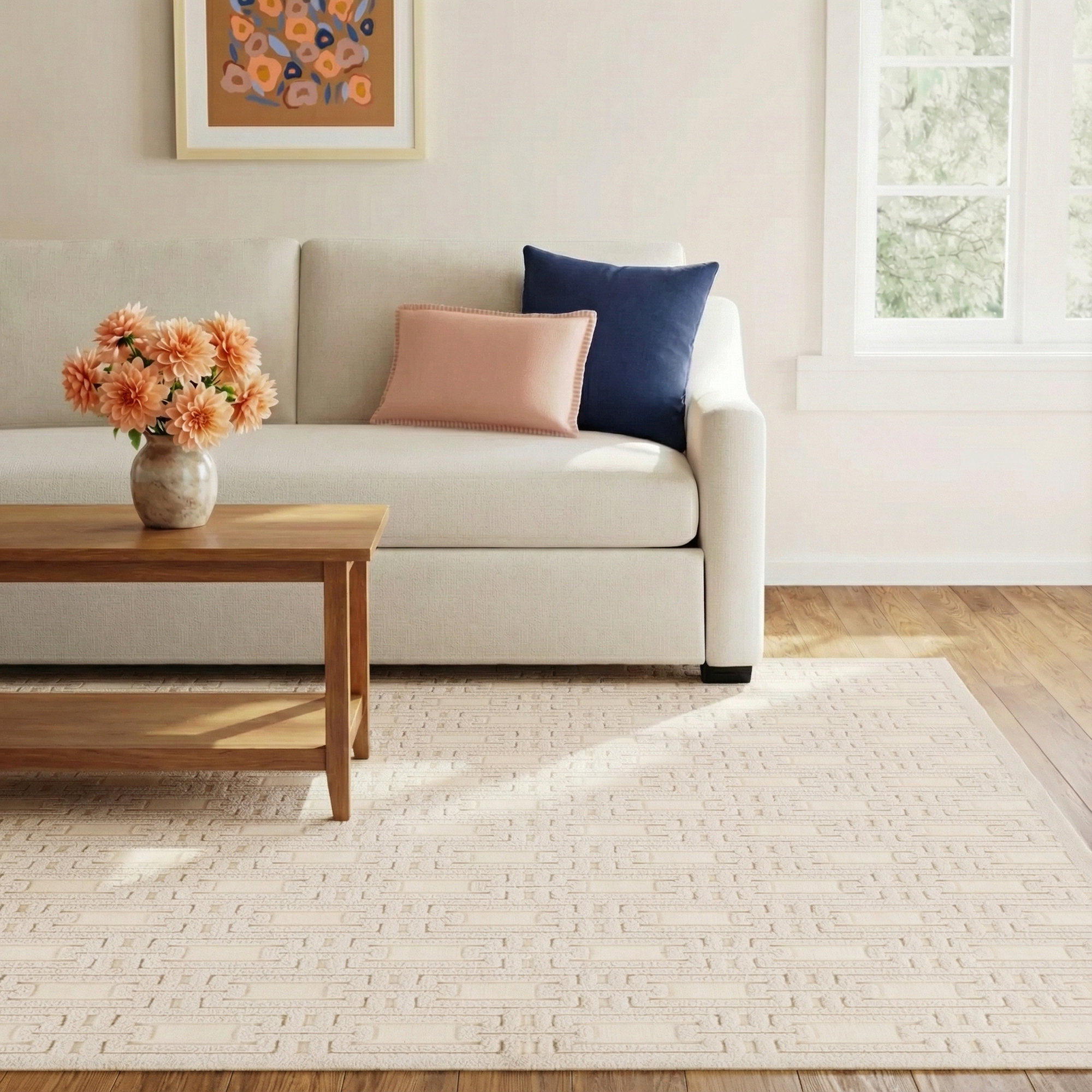 Edita Cream Rug, Rectangle 7'9" x 10'