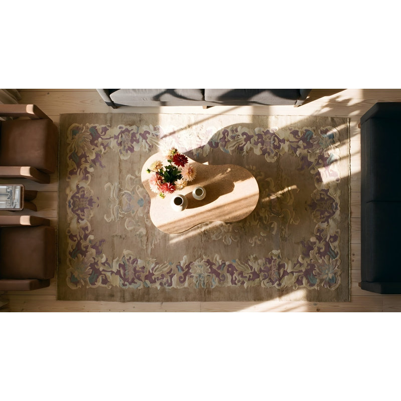 Tapis antique antique ivoire beige ivoire