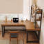 Bureau de direction brun en bois massif en forme de L-1905966069-1905966065