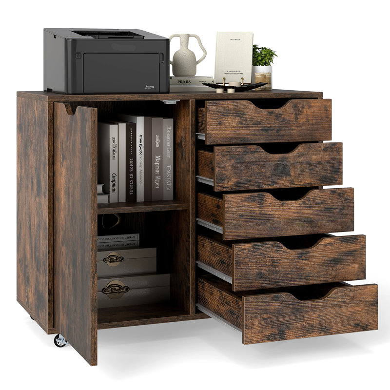78cm Wide 5 -Drawer Mobile File Cabinet