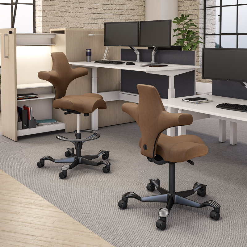 HÅG Capisco Adjustable Sit-to-Stand Height Chair, Black, Sit-to-Stand, Midnight Black 