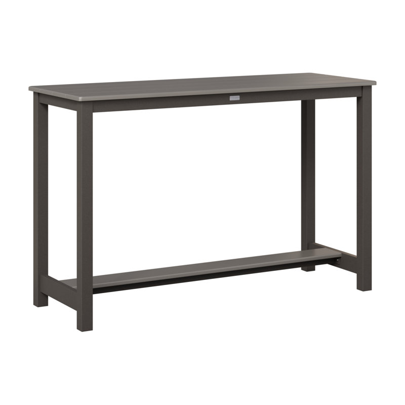 Table de bar Berlin Gardens, H 38,5 po x l 60 po x P 22 po, Graphite moucheté, Acier inoxydable martelé