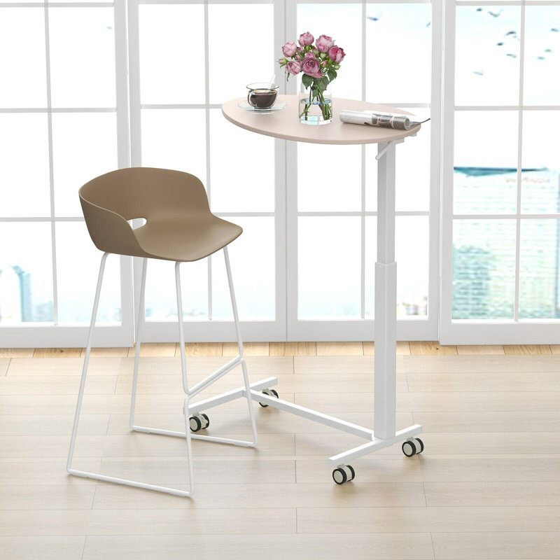 Adjustable Oval Metal Base Standing Desk