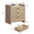 Ashvir Rattan 3-Drawer Nightstand With Built-In Outlets-436760579