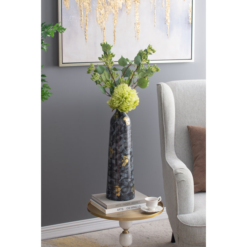 Vase de table en verre doré / bleu 19,7 "