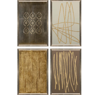 « modern metals ii » par jardine-4 pièces, ensemble de peinture sur métal