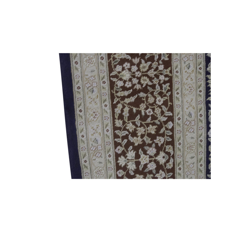 Hand-Knotted High-Quality Navy and Red Area Rug