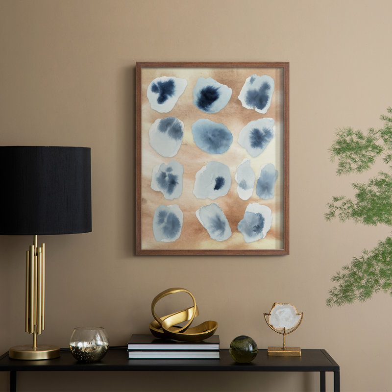 «Tile Serenity Fragments I», reproduction encadrée - bois massif, H 21 po x l 17 po, Noyer