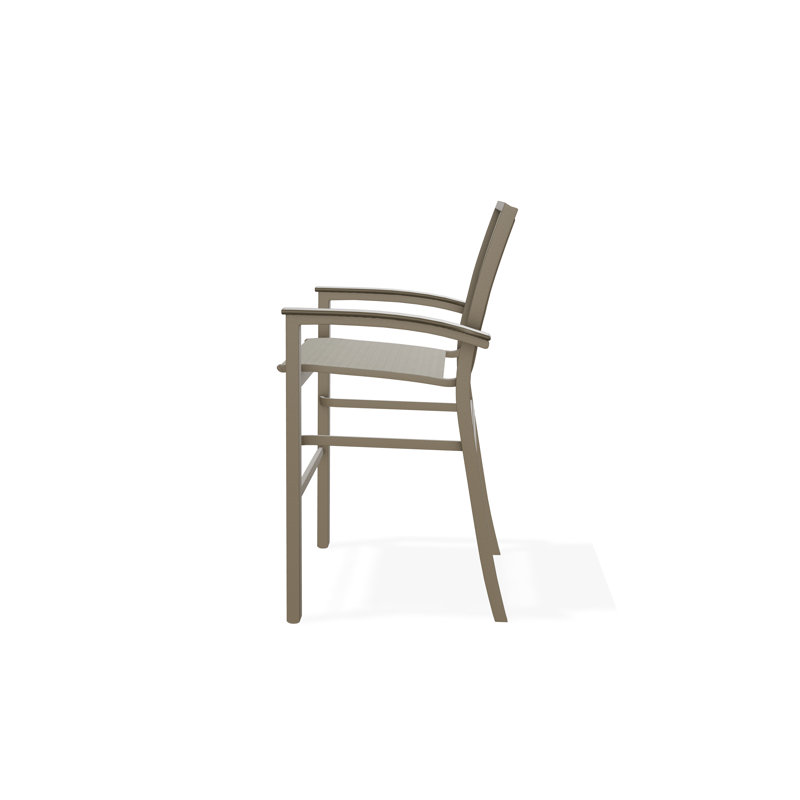 Chaise de café empilable en aluminium Bazza, Bois de plage, Pierre Elevation