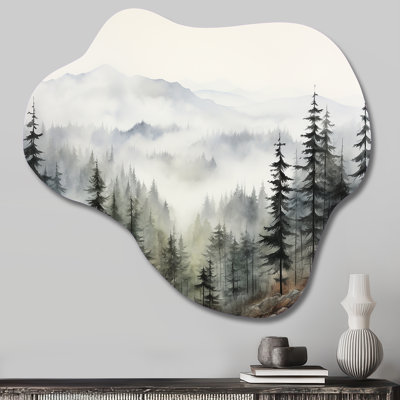 Hansigne - nuage arbre pin, art mural en métal, reproduction de sculpture murale asymétrique