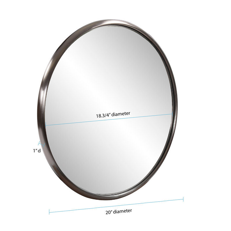 Yorkville Round Stainless Steel Mirror, Brass, 20" x 20"
