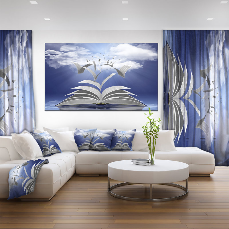 Livre pages Skyward - impression sur bois, H 40 po x l 60 po x P 1,5 po, Toile tendue