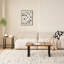Table basse en MDF, petite table basse, canapé en noyer avec pieds en métal