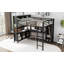Lit mezzanine en métal avec garde-robe, bureau en L et rangement, grand lit, robuste pour enfants, adolescents et adultes-772927518