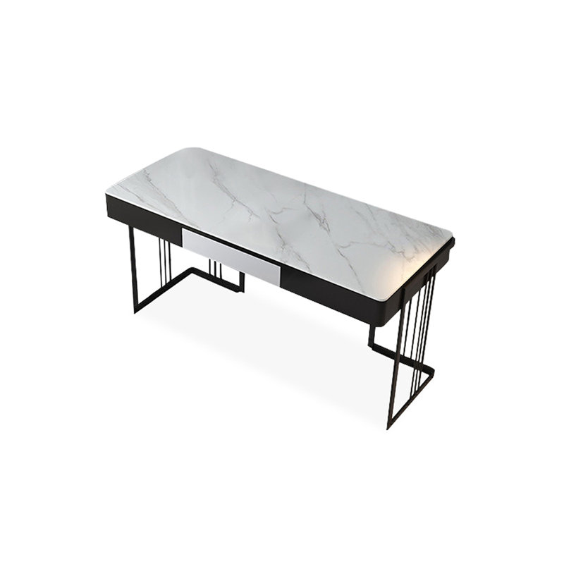 Bureau rectangulaire noir fabriqué avec 1 tiroir, H 29,53 po x l 55,12 po x P 23,62 po