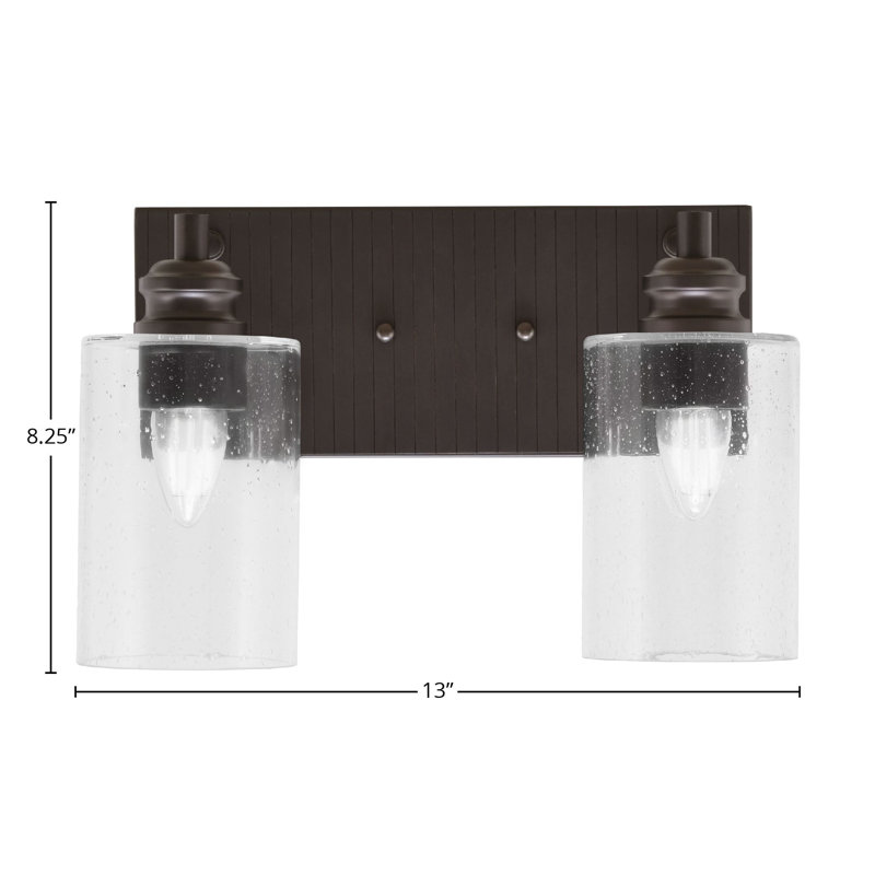 Éclairage pour meuble-lavabo à 2 lumières Jarke, Transparent