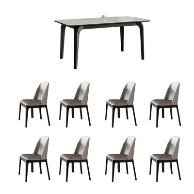 Ensemble de conversation en pierre frittée et table en frêne blanc
