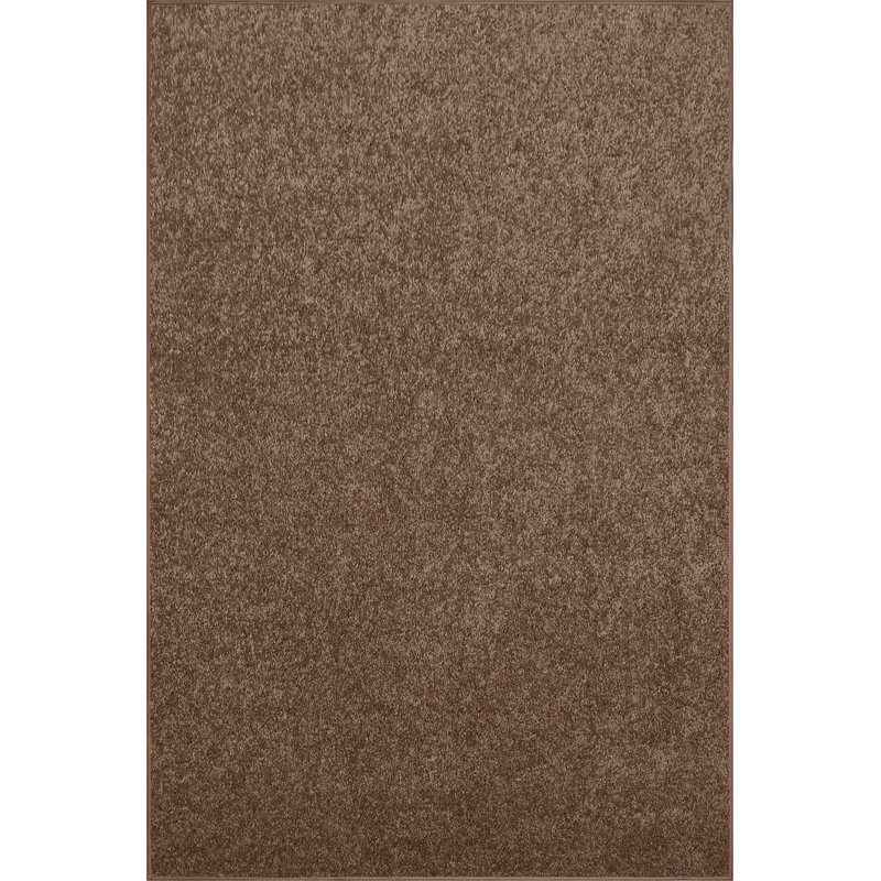Antto Solid Low-Pile Brown Rug, Rectangle 4' x 6'